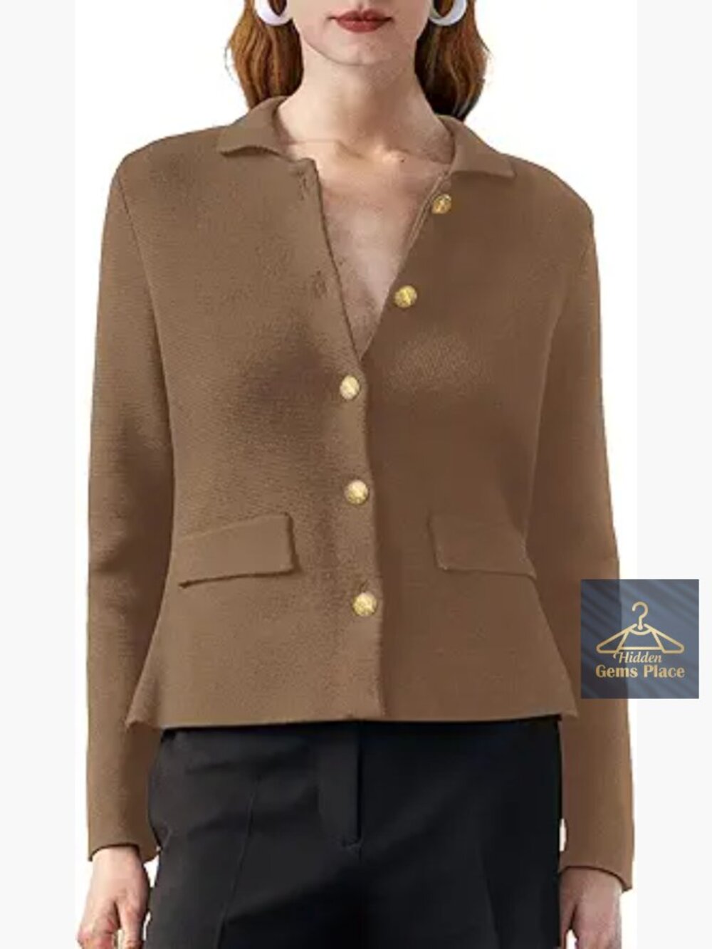 Long Sleeve Cropped Cardigan Knit Blazer Jacket Fall Fashion
